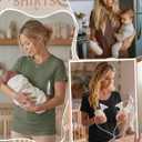 Yearntown 3 Pack Women's Nursing Shirts for Breastfeeding with Hidden Zipper Short Sleeve Crew Neck Loose Fit Maternity Tops(Army Green, Brown, Black,XX-Large)