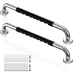 LZPTYYSN 2 Pack 32 Inch Grab Bars for Bathtubs and Showers, Anti-Slip Grab Bars for Elderly for Wall, Stainless Steel Handicap Grab Bars, 1.25 Inch Diameter