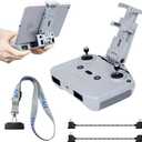 No Disassembly Tablet Holder for DJI Flip/Neo/Mini 4K/ 2 SE/Air 3/ Mini 5/4/ 3 Pro, 7-12 Inch Foldable iPad Mount Holder Pack of Lanyard and 2 Cables, Fits DJI RC-N1/RC-N2/RC-N3 Accessories