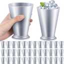 36 Pcs Plastic Mint Julep Cups Bulk 10 oz Silver Cocktail Mint Julep Glasses for Festival Party Supplies Bar Kitchen Restaurant Beer Juice Beverage