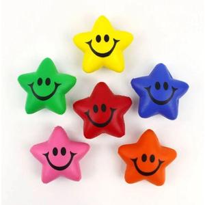 Color Five-pointed Star Stress Ball Smiling Face Decompression Toy, 2 pack