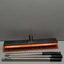 2 in 1 Floor Scrub Brush Grout Brush with 57.8" Long Handle,120Rotatable Shower Tile Grout Cleaner Scrubber,V-Shaped Corner Brush for Hard to Reach Areas (Orange)