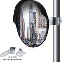 CNQLIS 18 Inch Convex Mirror Outdoor with Adjustable Wall Fixing Bracket
Blindspot Traffic Mirror for Driveway Garage Park Outdoor Wide Angle View Curved Security Blind Spot