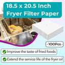 100 Pcs Fryer Filter Paper Envelope Style - 18.5x20.5" with 1.5" Hole, Compatible with Pitco PP10613 Filter for Commercial Deep Fryers (Restaurants, Food Trucks, Hotels)