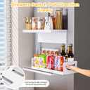 Heavy-Duty Magnetic Shelf With Pull-Out Drawers for Washing Machines, Dryers and Fridge; Height-adjustable Magnetic Shelf, Ideal for Storage in Laundry Rooms, Kitchens, and Living Rooms (White)