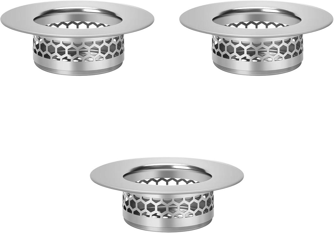 Bathroom Sink Strainer, Bathtub Lavatory Sink Drain Strainer Hair Catcher for Laundry, Mop Pool, Utility, Slop, RV SinkFit Hole Size from1.4~1.5",3 Pack(Product SIZE1.3inch)