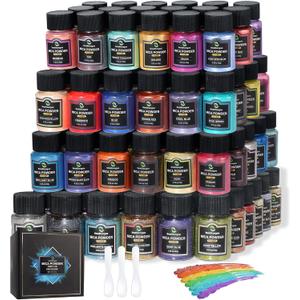 Mica Powder for Epoxy Resin, 108 Colors, 36 Original Colors(0.35oz, 10g), 36 Pastel Colors(0.35oz, 10g), 36 Fine Glitter(0.7oz, 20g), Pigment for Epoxy Resin