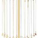 Mkono Necklace Holder Metal Jewelry Display Stand Necklace Organizer with 30 Hooks for Storage and Hanging Bracelet Keychain Home Room Decor for Women,Gold
