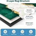 Contemporary Green Silver Marble Rugs for Living Room Abstract Carpet,6'x9'