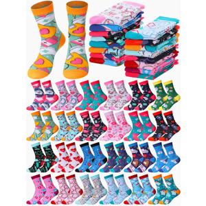 JenPen 24/48/72 Pairs Nurses' Week Appreciation Gifts Nurse Novelty Crew Socks Bulk for Doctor Dental Medical Assistant