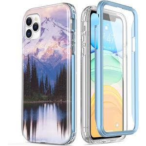 Esdot Compatible with iPhone 11 Pro Max Case with Built-in Screen Protector,with Fashionable Designs for Women Girls,Protective Phone Case for Apple iPhone 11 Pro Max 6.5" Snow Mountain