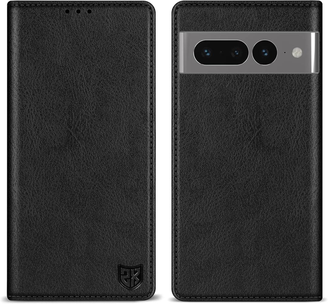 ZZXX for Google Pixel 7 Pro Wallet Case with [RFID Blocking] Card Slot Stand Strong Magnetic Leather Flip Fold Protective Phone Case for Google Pixel 7 Pro Case Wallet(Black-6.7 inch)