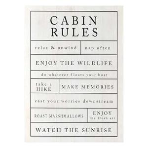 Lake & Lodge Cabin Rules Wall Art, 13x18