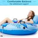 Jasonwell Inflatable River Tube Float - Heavy Duty River Float Pool Floats Lake Premium Water Tubes for Floating Recreational River Raft Lounge Floaties with 2 Cup Holders for Adult (X-Large, Blue)