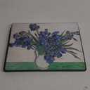 Cork Placemats Set 4 Table Mats Gardening Gift for Plant Lover, Botanical Metropolitan Museum Van Gogh Iris Wipe Off Top Cork Back Table Decor 12 x 16