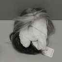 KOME Grey Synthetic Lace Front Wig,Silver Side Part Short Straight Glueless Bob Wigs for White Women Daily Use 10IN (#2/60HL)