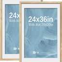 VCK 24x36 Frame 2 Pack, High-End Natural Wood, 20x30 Mat, for Poster/Print
Acid-Free Mat, HD Plexiglass, Wall Hanging for Wall Art, Landscape, Movie Poster, Restaurant, Gallery, Vertical/Horizontal