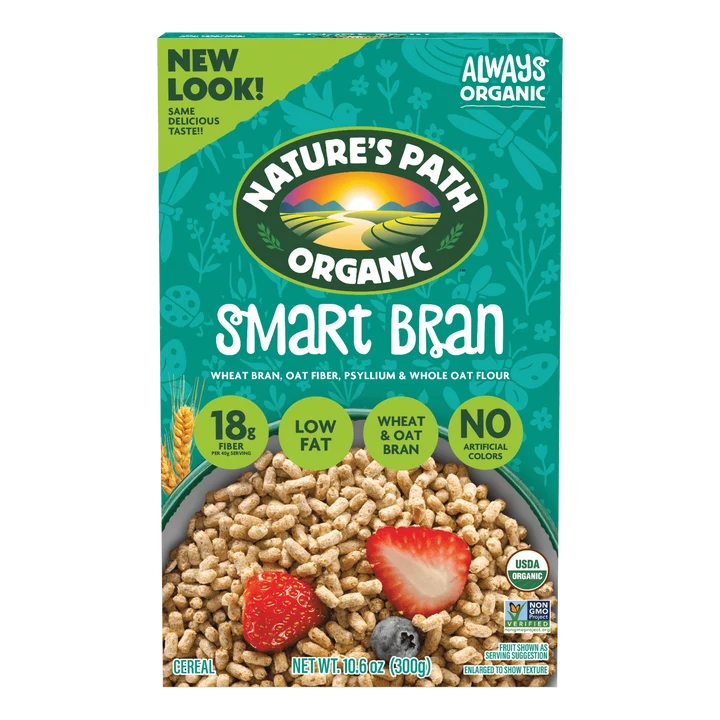 Nature's Path Organic Smart Bran Cereal, 300 g (Pack of 12), Expires Jan 2028