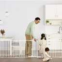 Regalo 194-Inch Super Wide Adjustable Baby Gate and Play Yard, White, 2-in-1, Bonus Kit, Includes 4 Pack of Wall Mounts