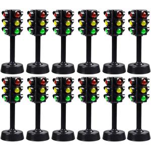 12pcs Sound Child Traffic and Play, Light Sand Learning Signs: Model Signs Signals Party Mini Toddler Toy, Educational Early Lights Red Favors Lamp Pretend Toy