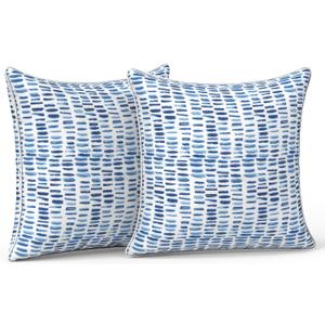 LVTXIII Outdoor Pillow Covers Set of 2, Patio Waterproof Throw Pillow Cases Fade Resistant Accent Pillow Covers for Spring Summer Garden Decoration, 16x16, Pebble Blue