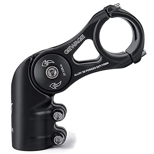 Bike Stem - 130 Degree Adjustable Bicycle Stem- 75mm 90mm 130mm Handlebar Stem Riser for 31.8(1-1/4") Handlebars, Suitable for Most of Mountain Bike, Road Bike, BMX
