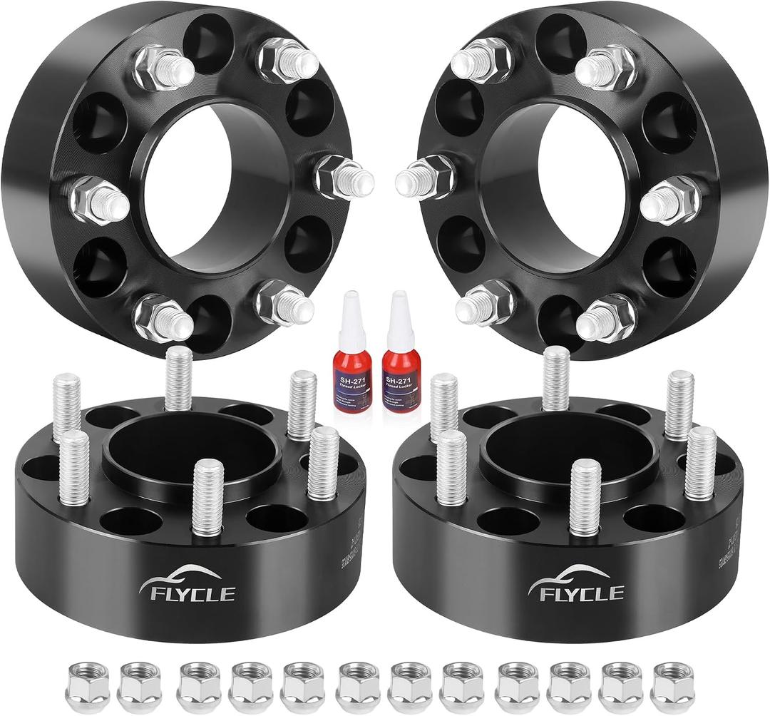6x135 to 6x5.5 Wheel Adapters for Chevy Sliverado 1500 Wheels on 2015-2026 F150 Vehicle, 2'' 6x135 to 6x139.7mm Wheel Adapter with M14x1.5 Studs