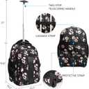KROSER Laptop Rolling Backpack 17 inch Premium Wheeled Computer Backpack for Women with RFID Pockets Check Point Friendly Water-Repellent Overnight Roller Case for Travel, X-Large