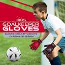 BEAST RAGE Soccer Goalkeeper Gloves for Kids Boys Youth,Soccer Goalie Gloves 4MM Anti-Slip Latex Palm Double Wrist Support,All Weather Football Gloves (Size 3 Suitable for 5-6 Years Old, Red)