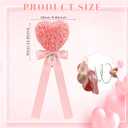 Soulchen Valentine Day Tree Topper 11.8 Inch Heart Tree Topper with Bow Rose Valentines Trees Ornaments Decorations for Valentine's Day Wedding Holiday Party Supplies(Pink)