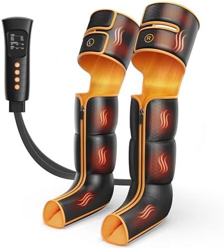 ITCPRL Leg Massager with Heat and Compression, Foot Calf & Thigh Massage for Circulation and Pain Relief, Leg Compression Massager with Handheld Controller 3 Intensities 6 Modes - FSA HSA Eligible