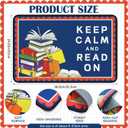 Dunzy Keep Calm and Read On Mat Classroom Calm Down Corner Rug 36" x 24" Non-Slip Carpets Black Rug for School Living Bedroom Playroom