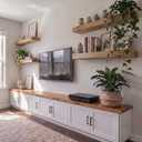 WOPITUES 36" Long Floating Shelves, 3" Thick Rustic Wall Shelves Set of 2, 36in