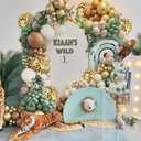 4 x Leopard & Cheetah Print Foil Balloons, 6Pcs Large Metallic Leopard print Round Balloons, 22 Inch Big Round Foil Balloon for Camo Animal Jungle Adventure Birthday Party Baby Shower Wedding Decorations