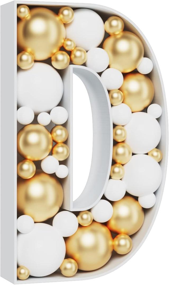 3FT Large Marquee Letters Mosaic Balloon Frame Pre-cut Foam Board Marquee Light Up Letters D for Birthday Party Decorations,Wedding,Baby Shower DIY Party Supplies (Letter D)