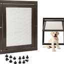 TonGass 7.87" x 9.84" Pet Screen Door Flap Compatible with Doggy Fits Dogs & Cats Under 30 Lbs, Small Dog Doors Flaps, Cat Screen Window Door Flap for Exterior Porch Screen and Window Screen - Brown