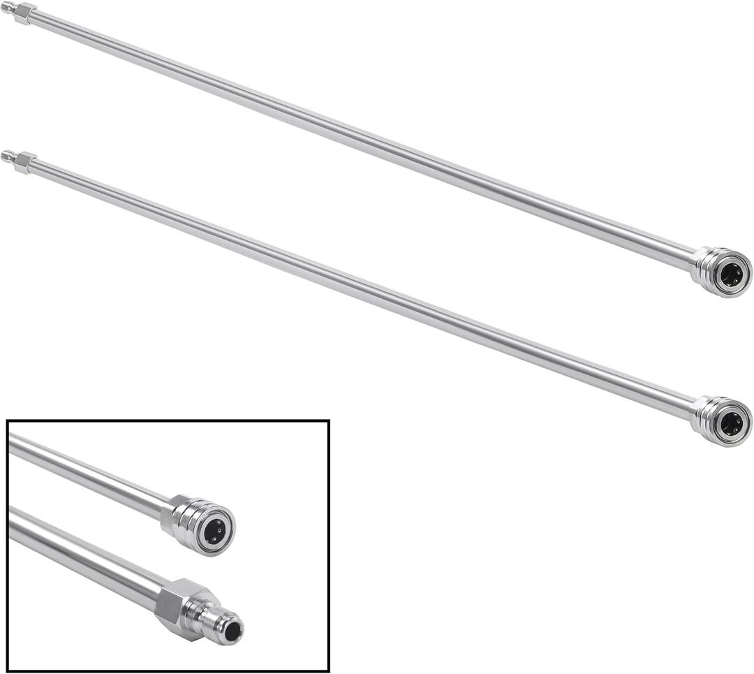 PWACCS 120 Inch Pressure Washer Wand Power Washer Extension Wand Replacement Universal Spray Lance for Pressure Washers 1/4" Quick Connect Fittings Stainless Steel 2 Pack 60 Inch Each