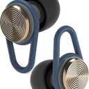 Hears One Ear Plugs for Noise Reduction - Patented Reusable Concert Earplugs, 20dB SNR Sound Reduction, Hypoallergenic for Musicians, Motorcycle and Sleeping with 4 tip Sizes - Brass Blue