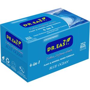DR.EASY Dryer Sheets Plant Based Formula 252 Ct BLUE OCEAN,Softener sheets for Laundry Unscented No Dyes Reduce Static & Wrinkles Help Repel Pet Hair