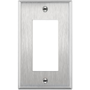 ENERLITES Decorator Switch or Receptacle Outlet Metal Wall Plate, Corrosion Resistant, Size 1-Gang 4.50" x 2.76", UL Listed, 7731, 430 Stainless Steel, Silver, 3 Packs
