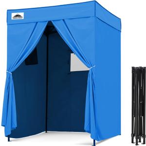 EAGLE PEAK Flex Compact 5x5 Pop-up Canopy Changing Room, Portable Privacy Dressing Room for Indoor Fashion Photoshoots, Camping, or Pool, Light Blue