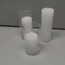 Shihanee Set of 3 Pillar Candles and 2 Glass Cylinder Candle Vases Holders Clear Pillar Jars for Wedding Centerpieces(2.6'' X 4.7'', 5.9'''',White)
