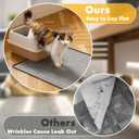 Pieviev Silicone Cat Litter Trapping Mat, 34''x22'' Large Cat Litter Mat, Easy to Clean & Soft on Kitty Paws, Waterproof Kitty Litter Pads for Indoor Cats, Light Grey