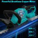 Cordless Hedge Trimmer 22-Inch Compatible with Makita 18V Battery, 3000RPM Brushless Motor Electric Hedge Trimmer, 180°Rotatable Head, Battery Powered Bush Trimmer for Yard, Garden(Tool Only)