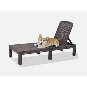 Outdoor Chaise Lounge, Resin Pool Lounge Chair Waterproof Mocha 1 Pieces