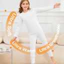 2 Set Girls Thermal Underwear Sets Kids Double-Sided Fleece Lined Long Johns Base Layer Top and Bottom for Cold Weather (XL)