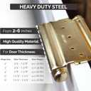 Hinge Outlet Adjustable Double Action Spring Hinge, Saloon, Swinging or Cafe Door Hinges - Highly Rust-Resistant, Self-Closing, Dual-Swing (6 Inch, Matte Black)