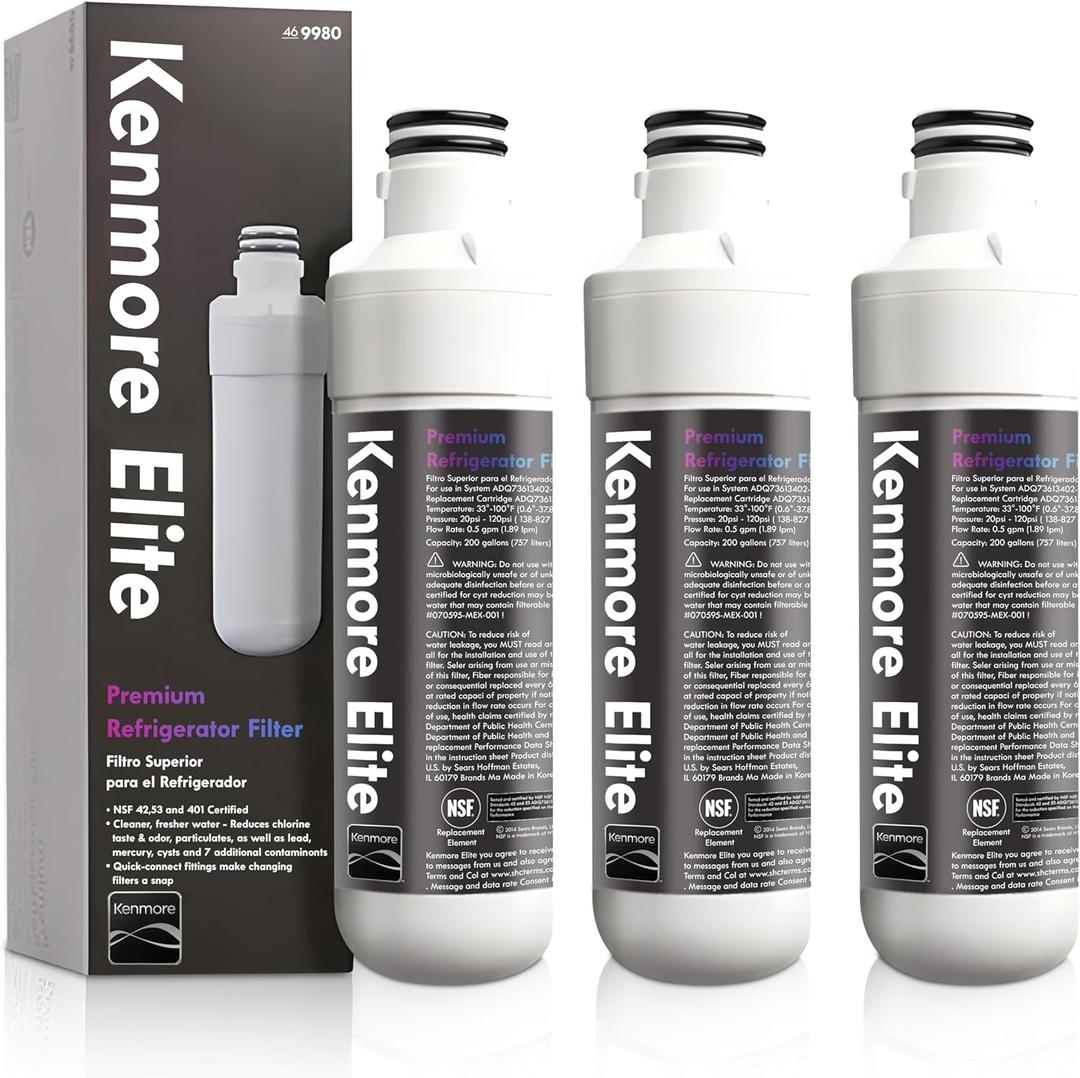 GOTICAL - kenmore Elite 9980 469980 Water Treatment Filter, White, 3-Pack