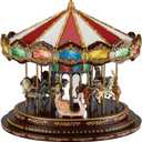 Mr. Christmas Marquee Deluxe Carousel Musical Animated Christmas Decoration, LED Lights, Plays 20 Songs, 15 Inch, Multi-Color