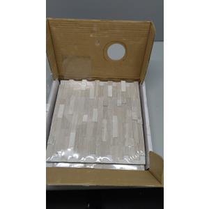 SUNWINGS 4Sheet Peel and Stick Mosaic Natural 3D Stone Self Adhesive Marble Tiles, 11.5" x 10.7" Stick on Backsplash for Kitchen Bathroom Fireplace Vanity, Mixed Tan